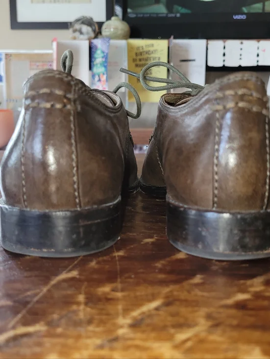 Women's Frye Brown Leather Classic Oxford Style - Picture 4 of 6